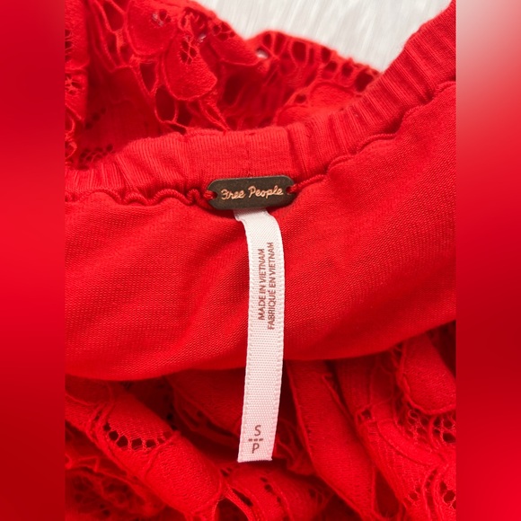 Free people Sweet Dreams Top size S bright red color - Picture 6 of 12
